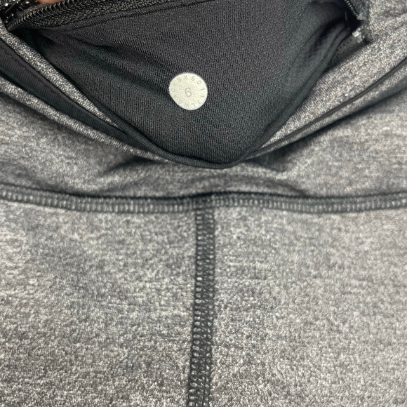 Lululemon Pace Rival Crop 22" Leggings Heathered Black Size 6 - Picture 9 of 10